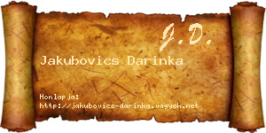 Jakubovics Darinka névjegykártya